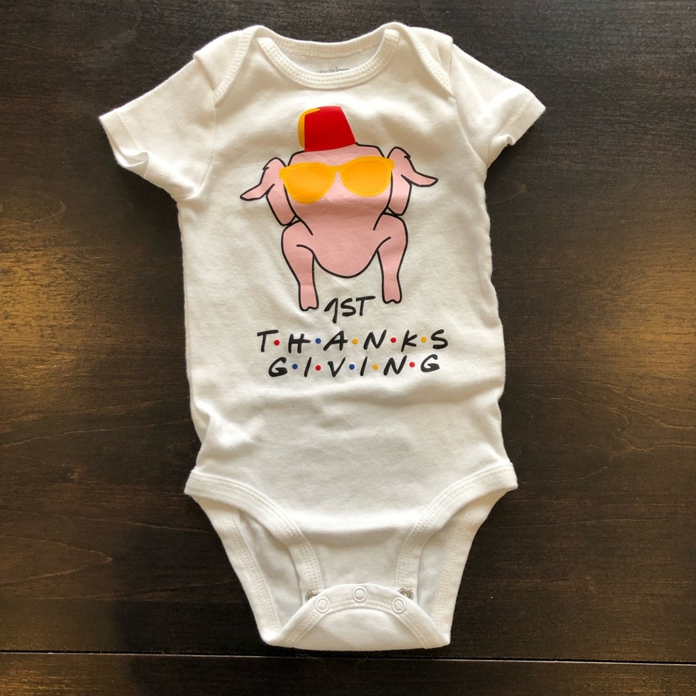 Friend’s turkey thanksgiving onesie